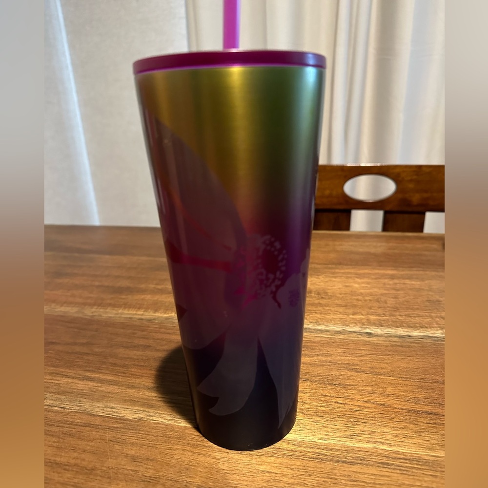 2022 purple ombré flower Starbucks tumbler